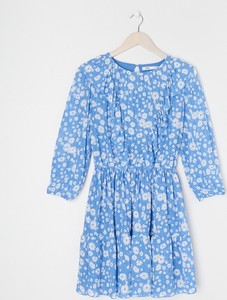 Niebieska sukienka Sinsay mini w stylu casual z długim rękawem