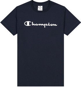 Granatowy t-shirt Champion z okrągłym dekoltem
