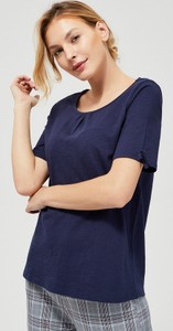 T-shirt Moodo z bawełny z krótkim rękawem z okrągłym dekoltem