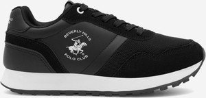Czarne buty sportowe Beverly Hills Polo Club w sportowym stylu sznurowane z płaską podeszwą