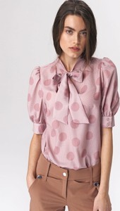 Różowa bluzka Nife z krótkim rękawem