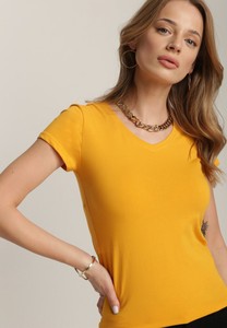 Żółta bluzka Renee z krótkim rękawem