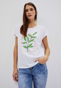T-shirt Moodo.pl z bawełny z nadrukiem z okrągłym dekoltem