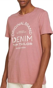 Różowy t-shirt Tom Tailor z bawełny