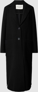 Czarny płaszcz Marc O'Polo w stylu casual z wełny bez kaptura