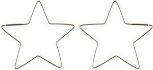 Lovrin Srebrne kolczyki 925 duże gwiazdy z drutu