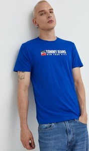 T-shirt Tommy Jeans z nadrukiem z bawełny