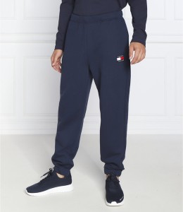 Granatowe spodnie sportowe Tommy Jeans z dresówki