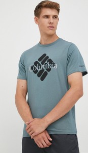 Niebieski t-shirt Columbia w młodzieżowym stylu