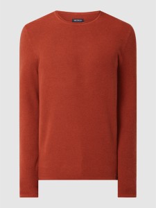 Czerwony sweter McNeal z bawełny w stylu casual z okrągłym dekoltem