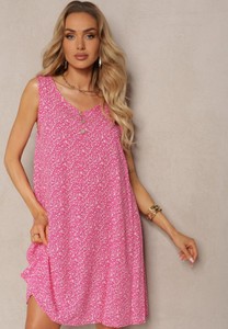 Różowa sukienka Renee z bawełny na ramiączkach