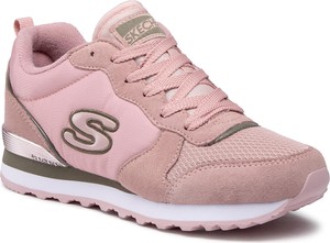 Różowe buty sportowe eobuwie.pl z płaską podeszwą sznurowane
