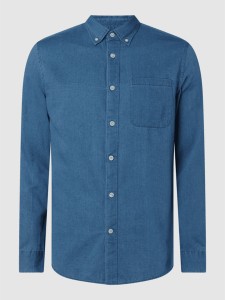 Niebieska koszula Selected Homme z kołnierzykiem button down z jeansu