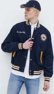 Granatowa kurtka Tommy Jeans w młodzieżowym stylu ze sztruksu