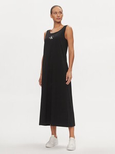 Sukienka Calvin Klein z okrągłym dekoltem maxi na ramiączkach
