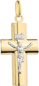 Lovrin Złoty krzyż 585 Z UKRZYŻOWANYM JEZUSEM