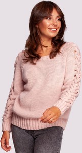 Różowy sweter BeWear w stylu casual