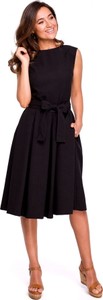 Czarna sukienka Stylove z okrągłym dekoltem