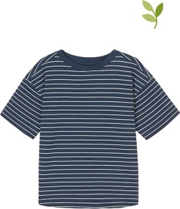 Granatowa koszulka dziecięca Marc O'Polo w paseczki z bawełny