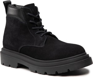 Czarne buty zimowe Armani Exchange sznurowane