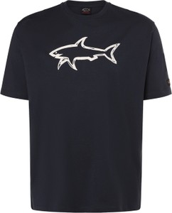 Czarny t-shirt Paul & Shark w młodzieżowym stylu z bawełny z krótkim rękawem