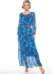 Sukienka POTIS & VERSO z okrągłym dekoltem z szyfonu w stylu casual