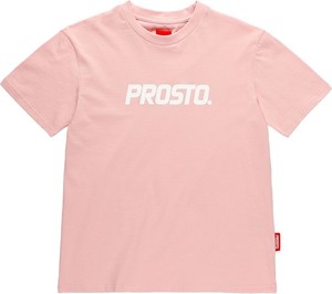 T-shirt Prosto. z okrągłym dekoltem z krótkim rękawem w stylu klasycznym
