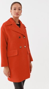 Czerwony płaszcz Pinko w stylu casual bez kaptura z wełny