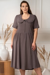Sukienka KARKO z krótkim rękawem dla puszystych w stylu casual
