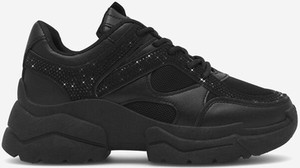 Czarne buty sportowe DeeZee w sportowym stylu z płaską podeszwą