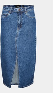 Granatowa spódnica Vero Moda midi z jeansu