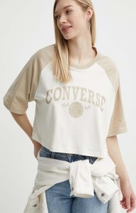 Bluzka Converse z okrągłym dekoltem z bawełny z krótkim rękawem