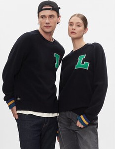 Sweter Lacoste w młodzieżowym stylu z okrągłym dekoltem