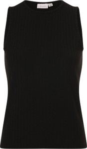 Czarna bluzka Vila bez rękawów z okrągłym dekoltem w stylu casual