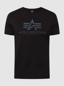 Czarny t-shirt Alpha Industries w młodzieżowym stylu