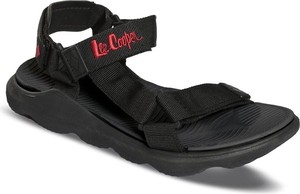 Czarne sandały Lee Cooper w stylu casual z płaską podeszwą