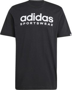 Czarny t-shirt Adidas z krótkim rękawem z bawełny w sportowym stylu