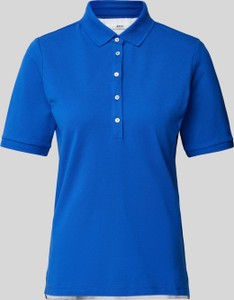 Niebieska bluzka Brax z bawełny z dekoltem w kształcie litery v w stylu casual