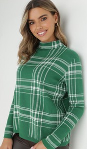 Zielony sweter born2be w stylu casual z wełny