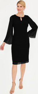 Czarna sukienka POTIS & VERSO midi z długim rękawem