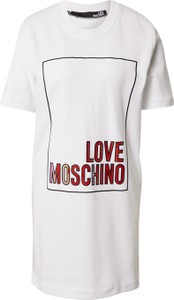 Sukienka Love Moschino z krótkim rękawem z okrągłym dekoltem prosta