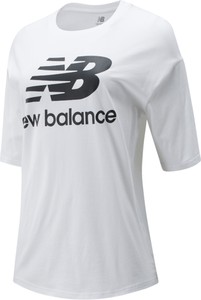 Bluzka New Balance z krótkim rękawem w sportowym stylu z dzianiny