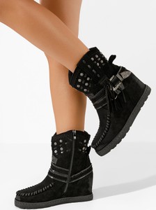 Czarne botki Zapatos w stylu casual na zamek