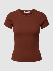 Czerwony t-shirt Review z krótkim rękawem w stylu casual