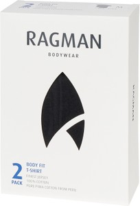 Czarny t-shirt Ragman z bawełny w stylu casual