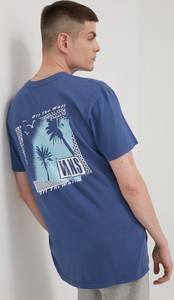 Niebieski t-shirt Vans z krótkim rękawem z bawełny