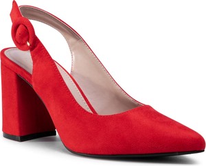 Czerwone sandały Jenny Fairy na obcasie ze skóry ekologicznej