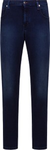 Granatowe jeansy Alberto z bawełny w stylu klasycznym