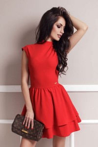 Czerwona sukienka Ivon z tiulu