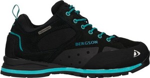 Czarne buty trekkingowe Bergson sznurowane ze skóry